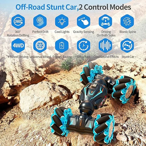 Stunt Car 2.4GHz Remote Control – Watch & Remote Dual Control Racing Car Toy