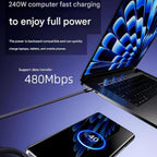 🔋 240W Fast Charger Cable with Mobile Holder Stand