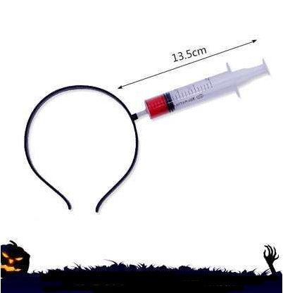 Set of funny and scary Halloween tricky headbands featuring fake bloody weapons like knives, scissors, axes, and wrenches, perfect for costume parties in UAE.
