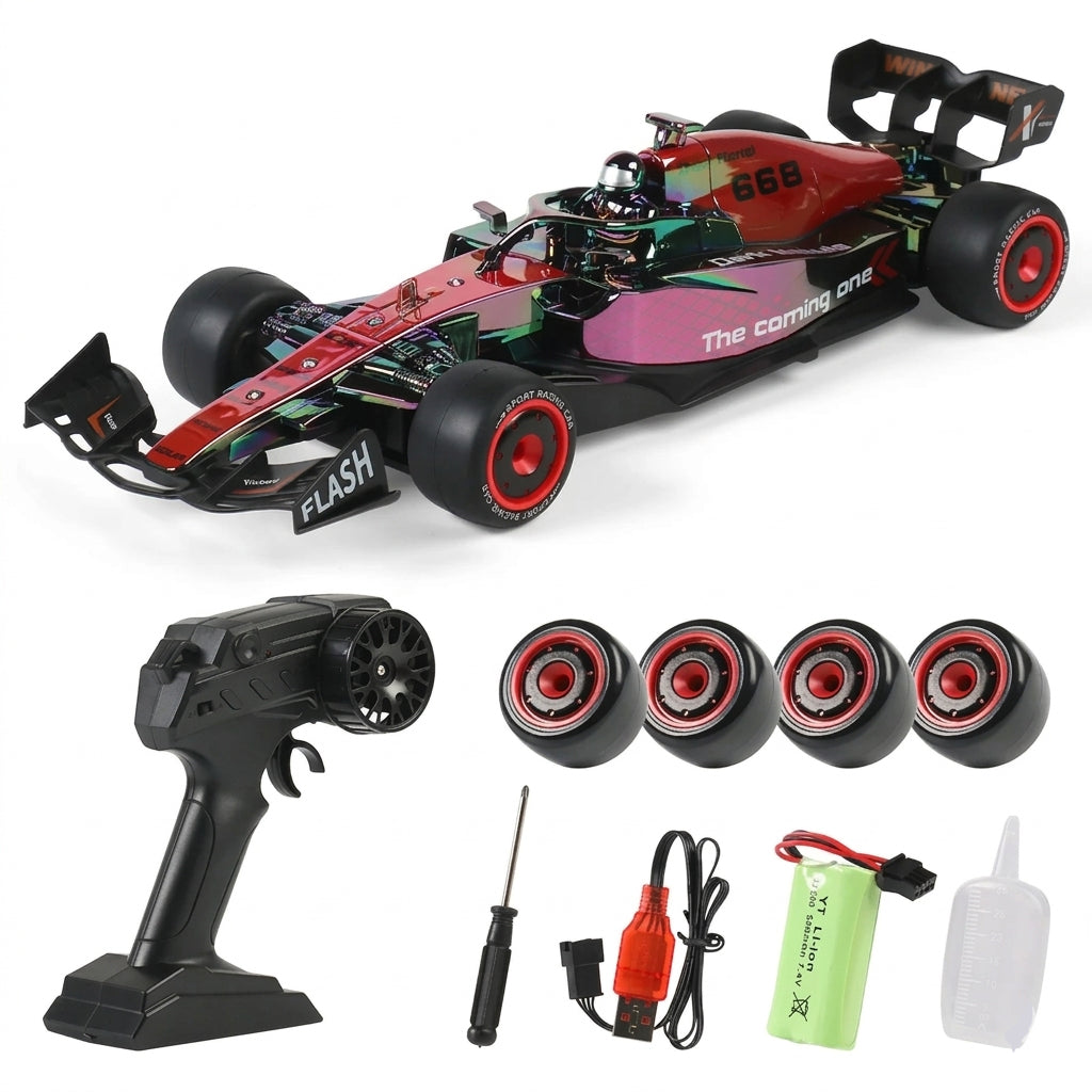 🏎️🔥 114 2.4GHz RC 4WD Ferrari F1 Stunt Car With Smoke – High Speed Drift Racing Toy 🚗💨