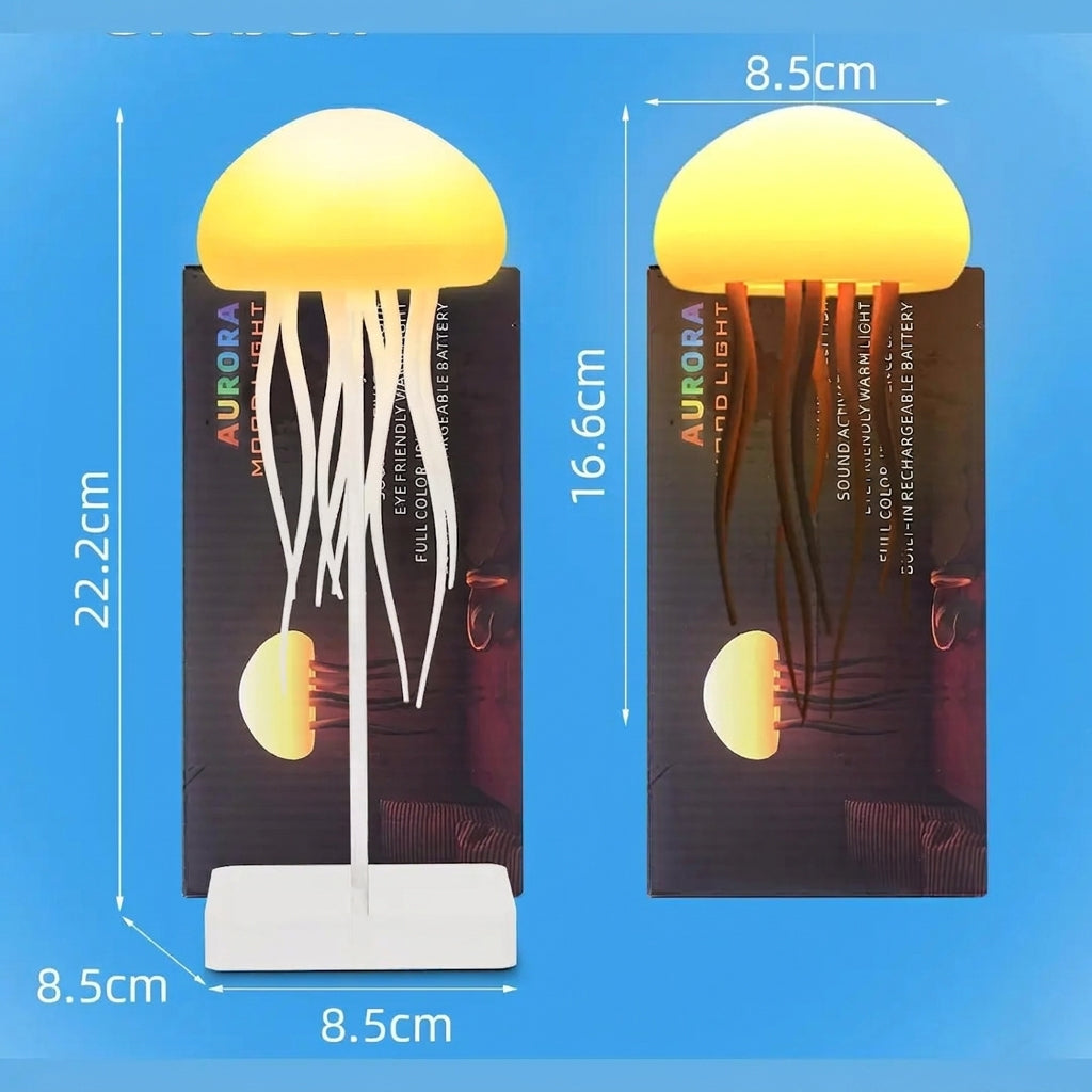 Jellyfish Lamp, Voice Control Jellyfish Lamp with Dancing Legs, RGB Gradient Jellyfish Bedside Lamp, Rechargeable Jellyfish Table Lamp Christmas Gifts