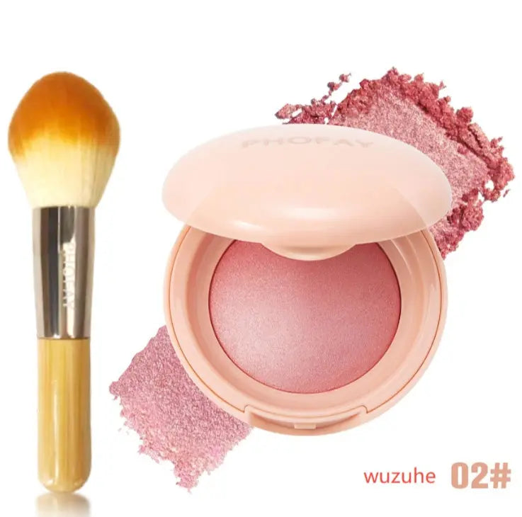 PHOFAY luminous powder blush in a soft pink compact, featuring a radiant and glowing finish, perfect for natural daily makeup and enhancing cheeks in the UAE.