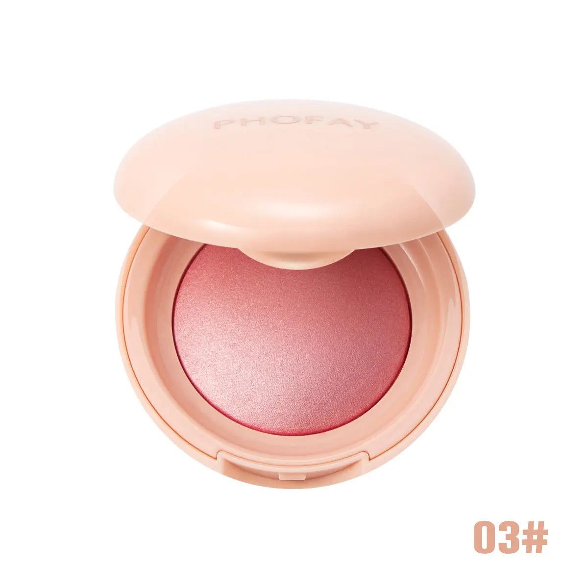 PHOFAY luminous powder blush in a soft pink compact, featuring a radiant and glowing finish, perfect for natural daily makeup and enhancing cheeks in the UAE.