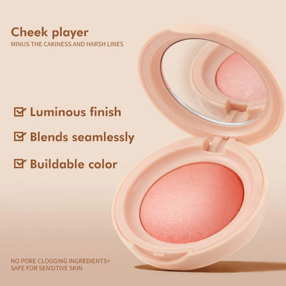 PHOFAY luminous powder blush in a soft pink compact, featuring a radiant and glowing finish, perfect for natural daily makeup and enhancing cheeks in the UAE.