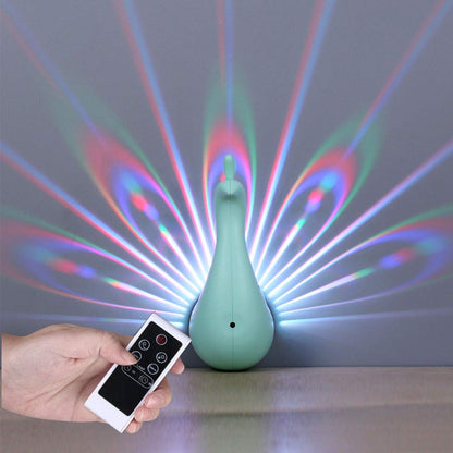 🦚 Peacock Galaxy Projector Lamp – Remote Control Night Light