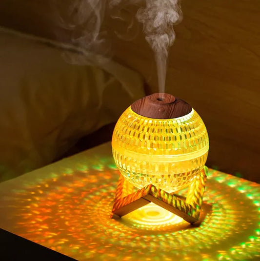 Colorful Crystal Ball Humidifier – Aromatherapy Oil Diffuser with Mist & LED Lights