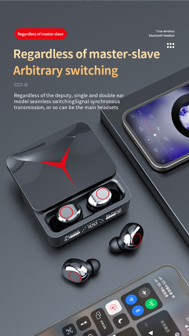 M90 Pro Wireless Earbuds – Deep Bass, HD Sound & Gaming Low Latency