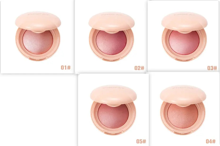 PHOFAY luminous powder blush in a soft pink compact, featuring a radiant and glowing finish, perfect for natural daily makeup and enhancing cheeks in the UAE.