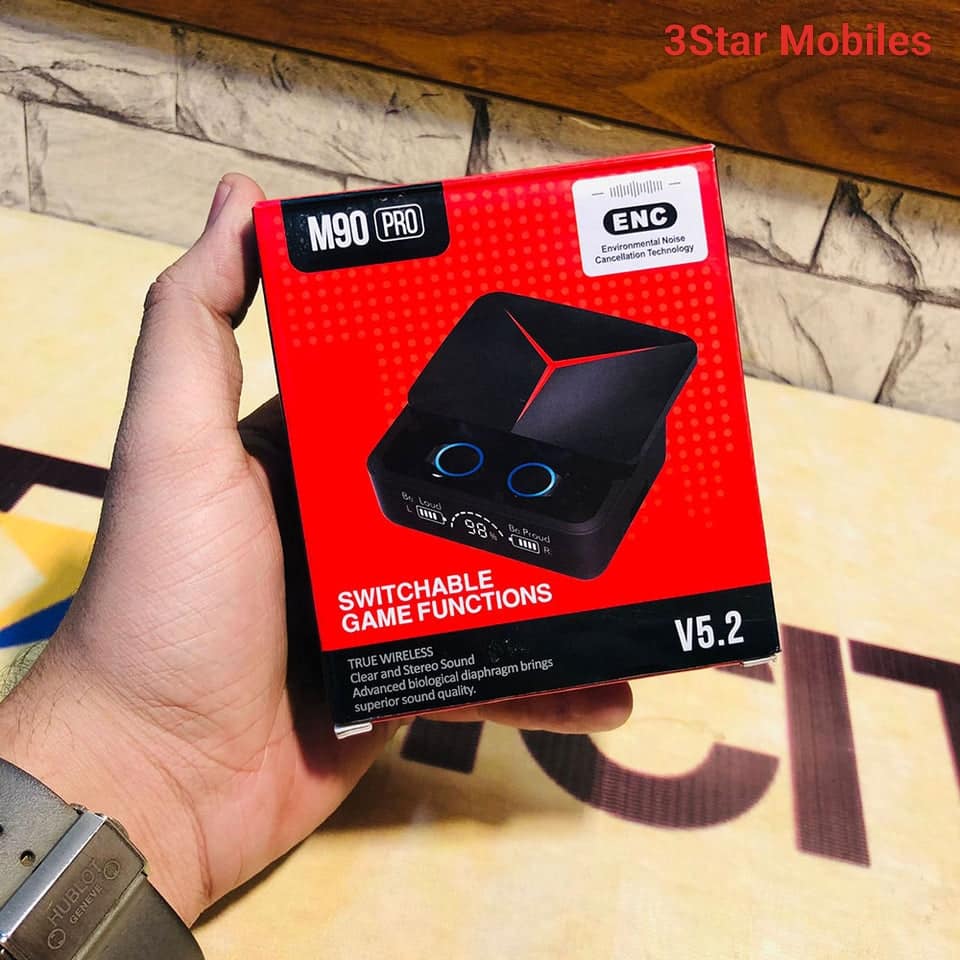M90 Pro Wireless Earbuds – Deep Bass, HD Sound & Gaming Low Latency