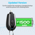 Emergency Portable Keychain Charger – Mini Power Bank for On-the-Go Charging