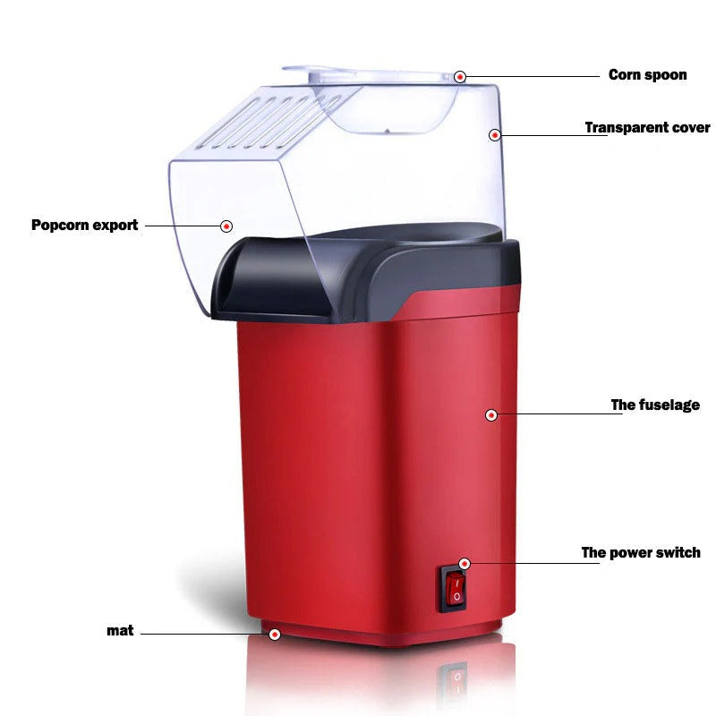 Mini Popcorn Machine – Quick Hot Air Popcorn Maker for Home & Kids Fun