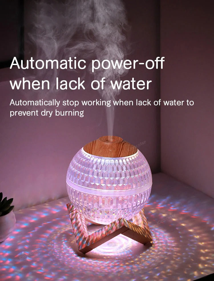 Colorful Crystal Ball Humidifier – Aromatherapy Oil Diffuser with Mist & LED Lights