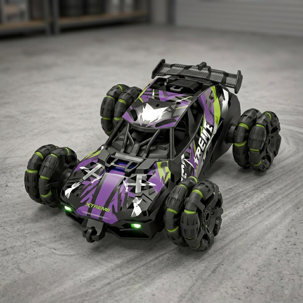 🔥 2.4GHz RC Alloy 6-Wheel Stunt Spray Car – High Speed Drift & Smoke Racing Toy 🚗💨