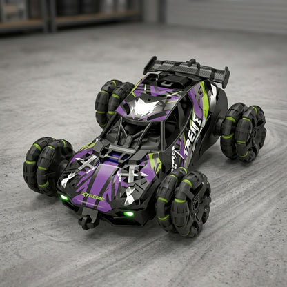 🔥 2.4GHz RC Alloy 6-Wheel Stunt Spray Car – High Speed Drift & Smoke Racing Toy 🚗💨