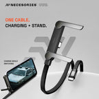 🔋 240W Fast Charger Cable with Mobile Holder Stand