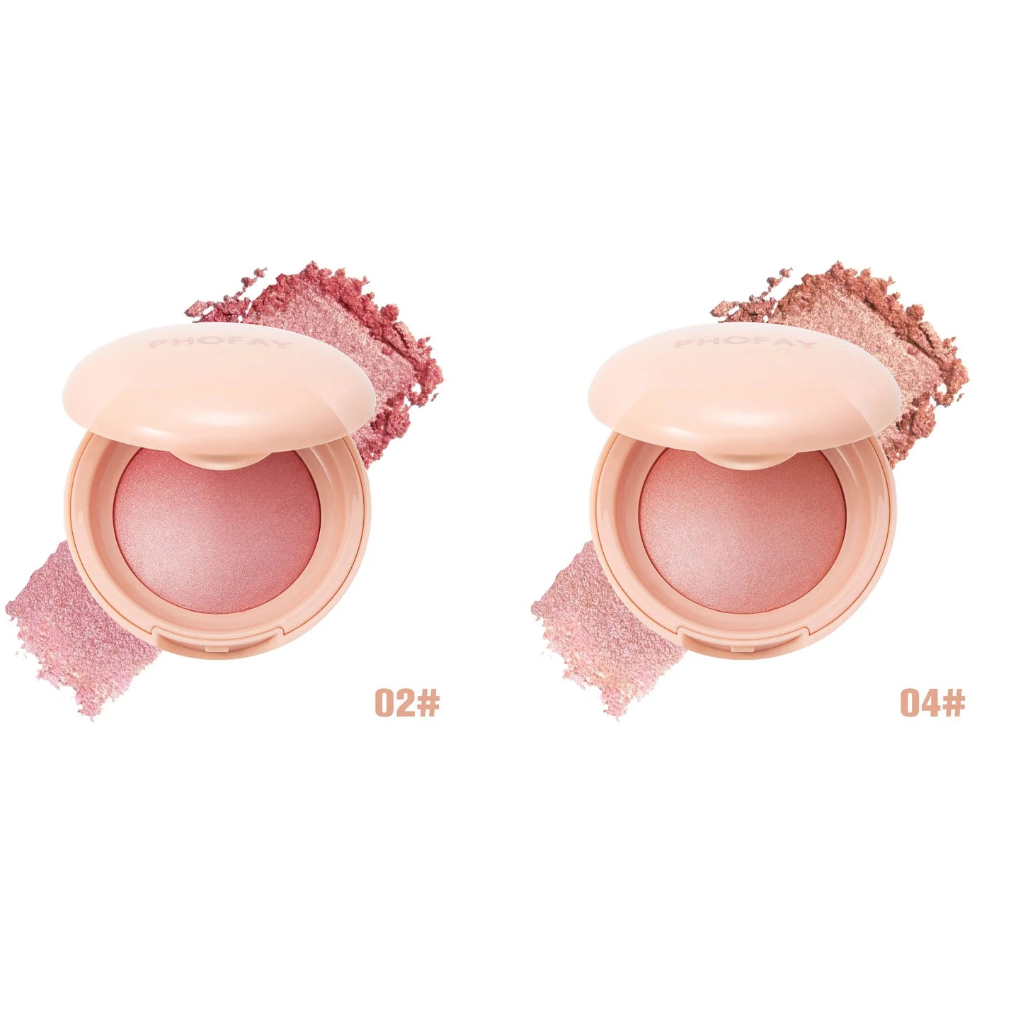 PHOFAY luminous powder blush in a soft pink compact, featuring a radiant and glowing finish, perfect for natural daily makeup and enhancing cheeks in the UAE.