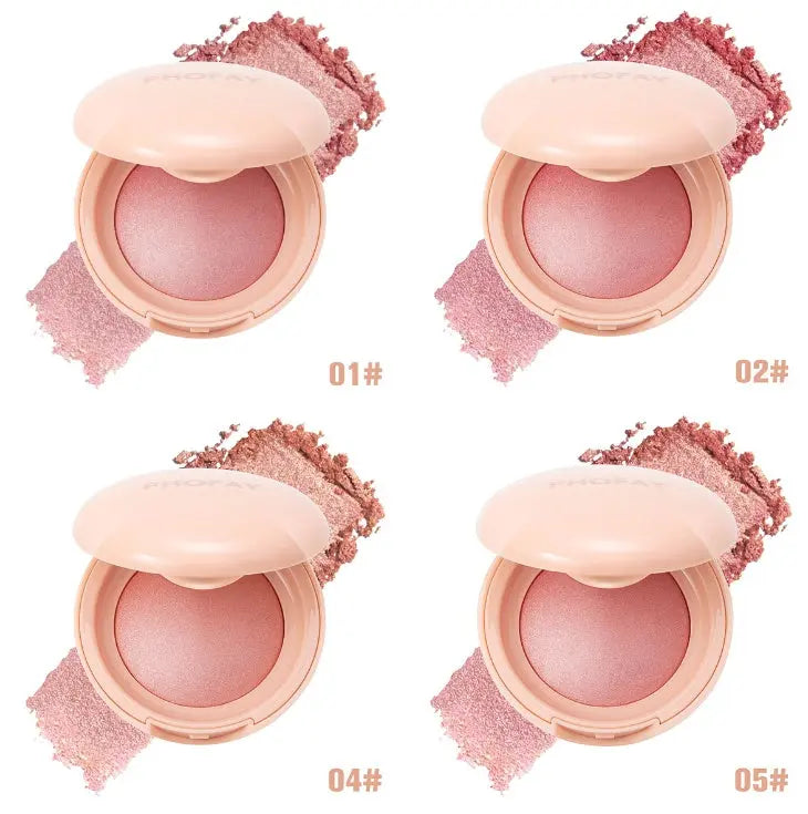 PHOFAY luminous powder blush in a soft pink compact, featuring a radiant and glowing finish, perfect for natural daily makeup and enhancing cheeks in the UAE.