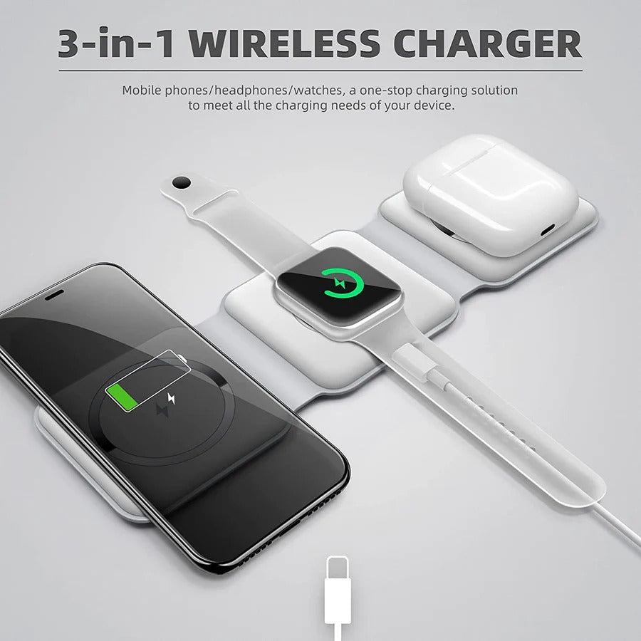 3-in-1 Wireless Charging Pad – Fast Charge for Phone, Watch & Earbuds ⚡
