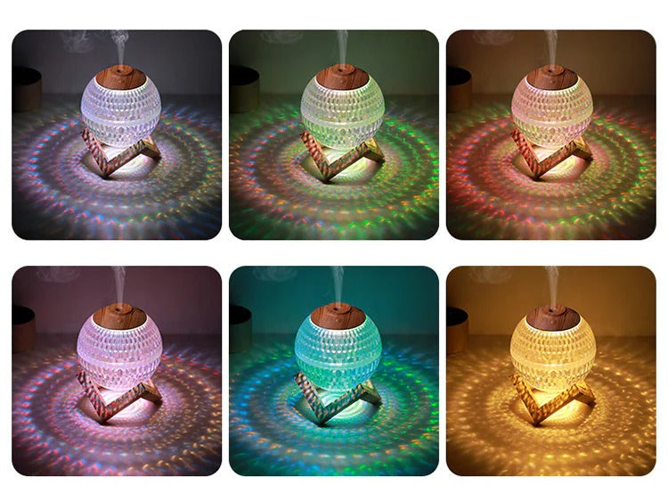 Colorful Crystal Ball Humidifier – Aromatherapy Oil Diffuser with Mist & LED Lights