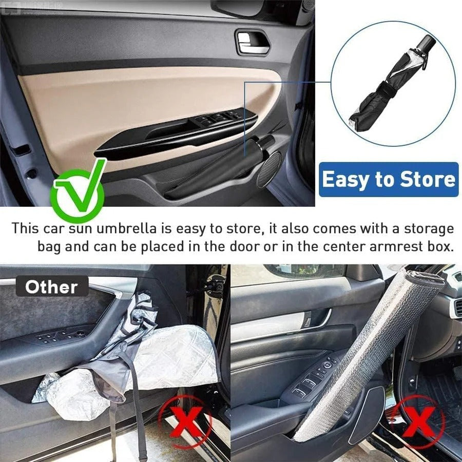 Car Umbrella Sun Shade – Front Windshield Protection Against Heat & UV Rays