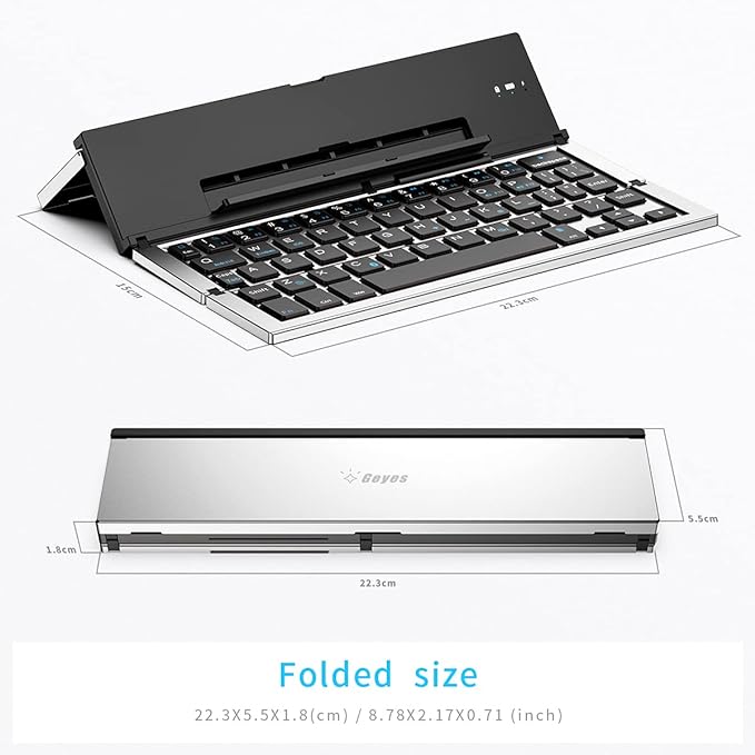 Bluetooth Foldable Keyboard – Portable Wireless Keyboard for Phone, Tablet & Laptop
