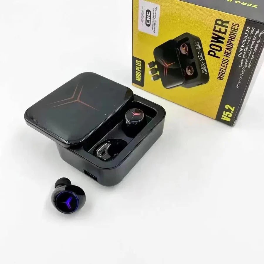 M88 Plus V5.2 Wireless Buds & Power Bank – 2-in-1 Charging & Audio Combo