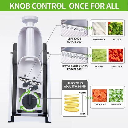 Manual Vegetable Cutter – Multi-Function Kitchen Chopper for Fast & Easy Cutting
