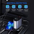 Premium 4-in-1 Car Fast Charger – Retractable Design + Real-Time Voltage Display 🚗⚡