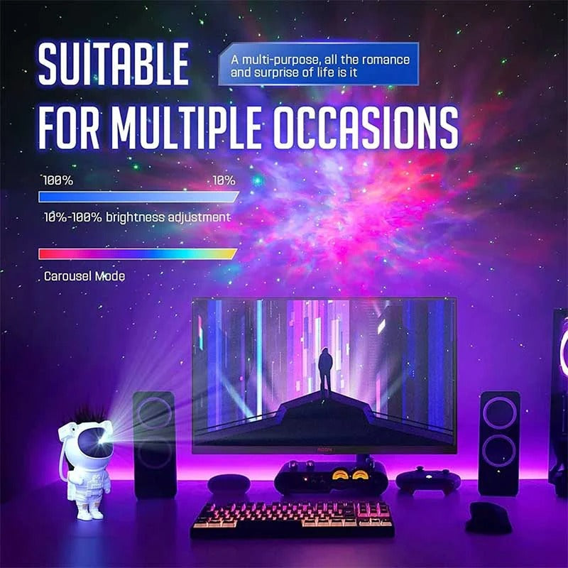 Astronaut Galaxy Projector – Space Starry Sky Night Lamp for Bedroom & Kids Room