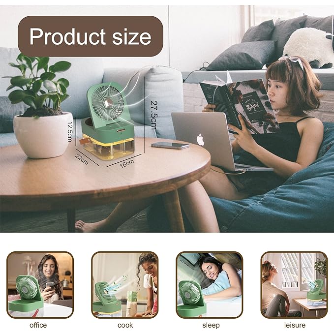 Mini Air Conditioner Fan – Portable Cooling Fan with Water Mist & USB Power