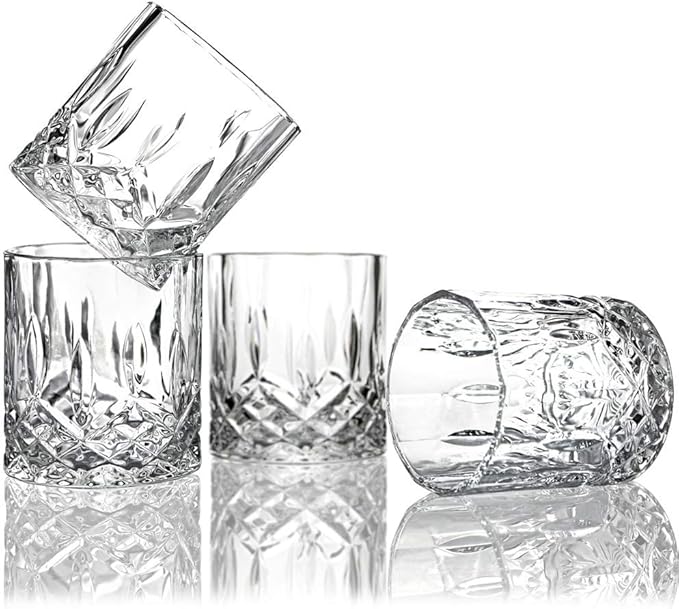 Crystal Whiskey Glass Set (6PCS) – 340ml Old Fashioned Cocktail Tumblers