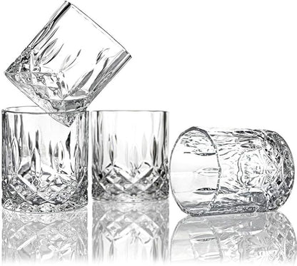 Crystal Whiskey Glass Set (6PCS) – 340ml Old Fashioned Cocktail Tumblers