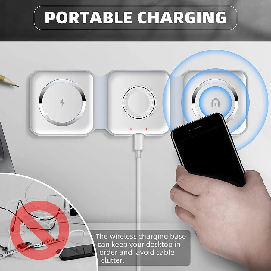 3-in-1 Wireless Charging Pad – Fast Charge for Phone, Watch & Earbuds ⚡
