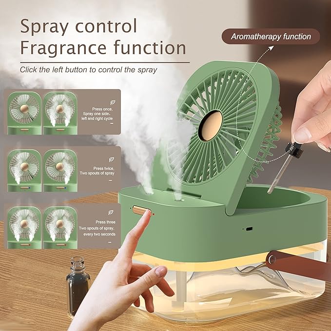 Mini Air Conditioner Fan – Portable Cooling Fan with Water Mist & USB Power