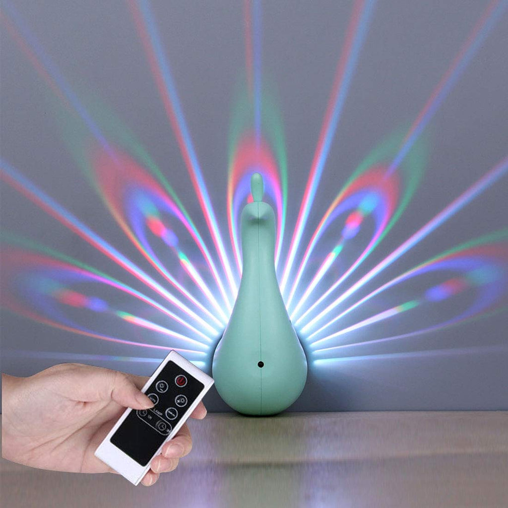 🦚 Peacock Galaxy Projector Lamp – Remote Control Night Light