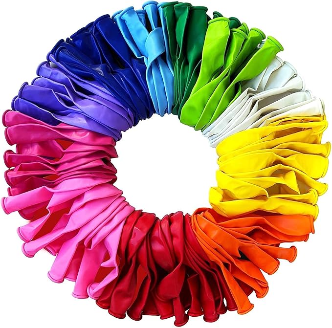 100 Pack 12-Inch Rainbow Party Balloons – Assorted Colors  Other Good Options