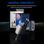 Premium 4-in-1 Car Fast Charger – Retractable Design + Real-Time Voltage Display 🚗⚡