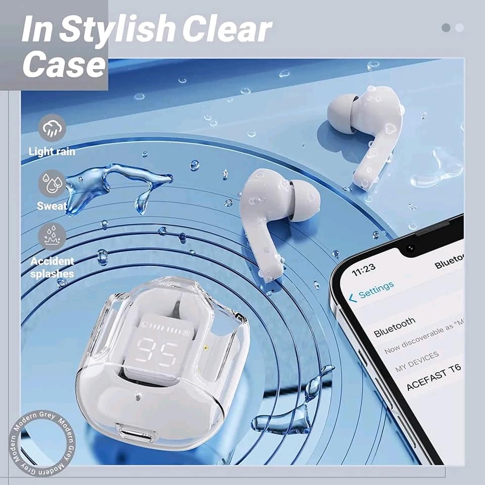 AIR31 Transparent Earbuds – Future Look Wireless Earphones with Deep Bass ⚡