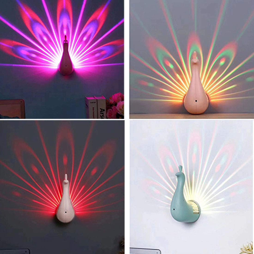 🦚 Peacock Galaxy Projector Lamp – Remote Control Night Light