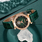 6PCS Women’s Luxury Rhinestone Quartz Watch Set – Vintage Star Analog Wrist Watch & Jewelry Combo