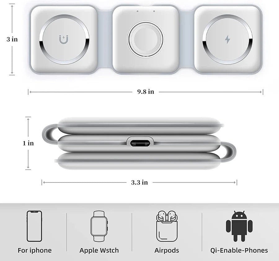 3-in-1 Wireless Charging Pad – Fast Charge for Phone, Watch & Earbuds ⚡