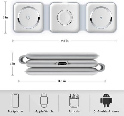 3-in-1 Wireless Charging Pad – Fast Charge for Phone, Watch & Earbuds ⚡