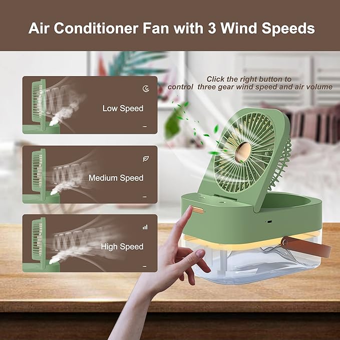 Mini Air Conditioner Fan – Portable Cooling Fan with Water Mist & USB Power