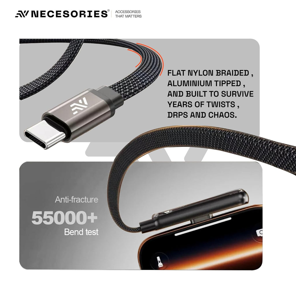 🔋 240W Fast Charger Cable with Mobile Holder Stand