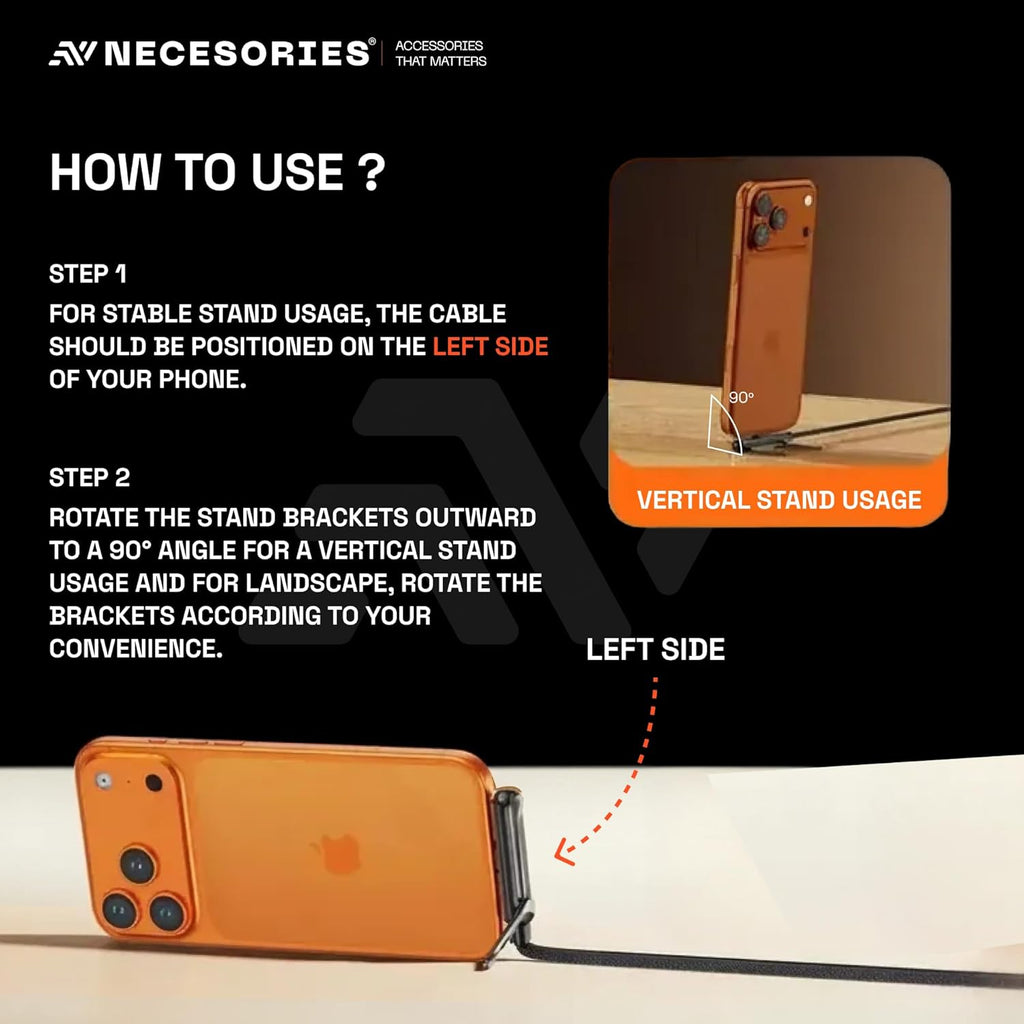 🔋 240W Fast Charger Cable with Mobile Holder Stand