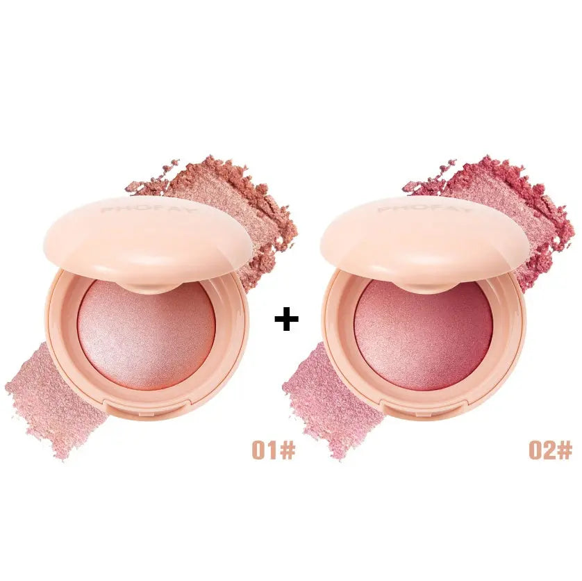 PHOFAY luminous powder blush in a soft pink compact, featuring a radiant and glowing finish, perfect for natural daily makeup and enhancing cheeks in the UAE.