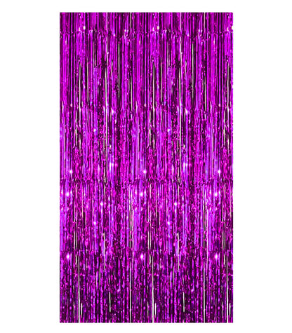 Blue Metallic Foil Fringe Curtain (3ft × 6ft) – Party Decoration Backdrop