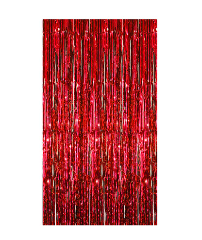 Blue Metallic Foil Fringe Curtain (3ft × 6ft) – Party Decoration Backdrop