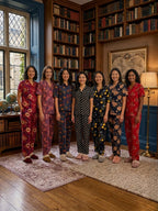 Use descriptive text for your images, such as: "Woman wearing floral printed 2-piece short sleeve collared loungewear set in UAE