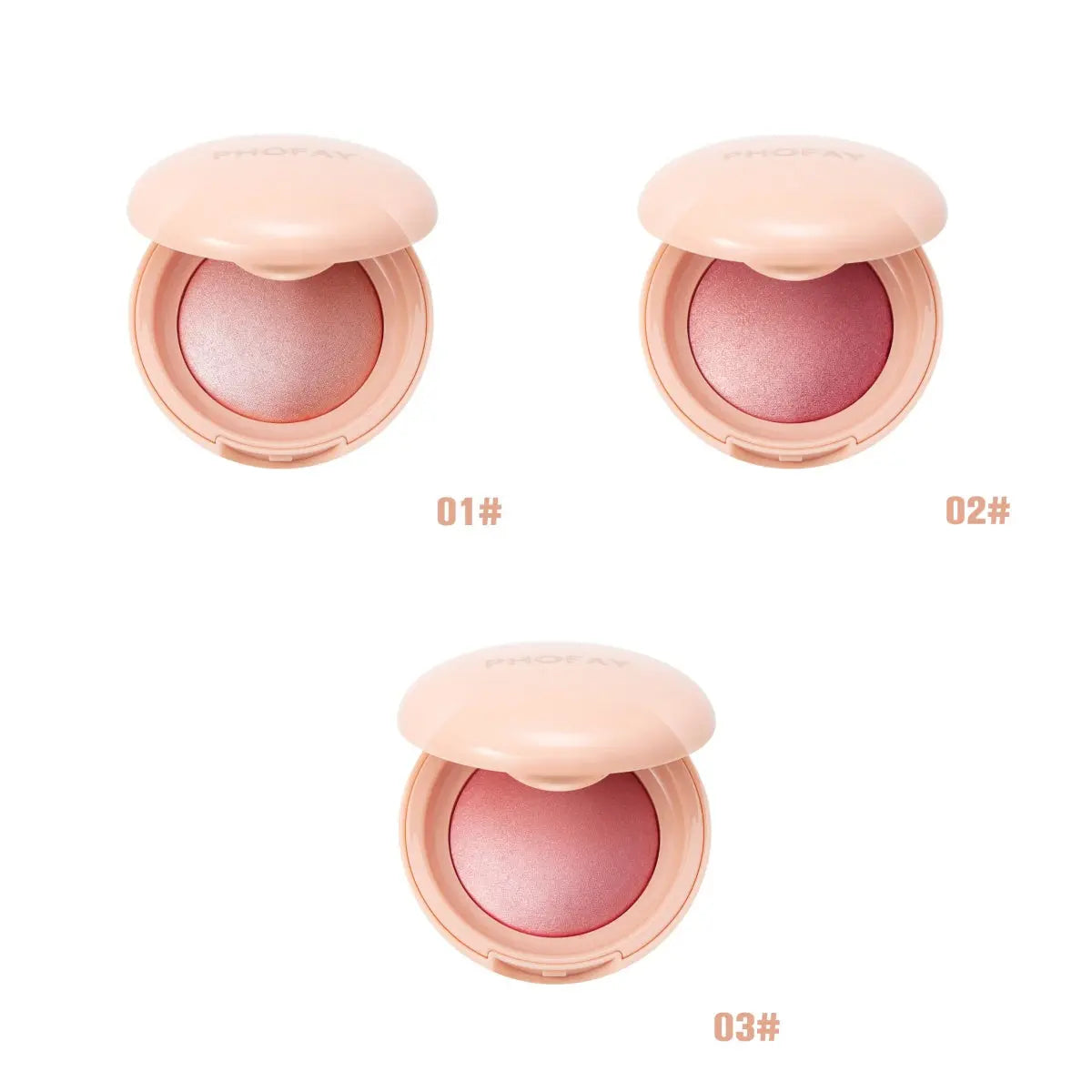 PHOFAY luminous powder blush in a soft pink compact, featuring a radiant and glowing finish, perfect for natural daily makeup and enhancing cheeks in the UAE.